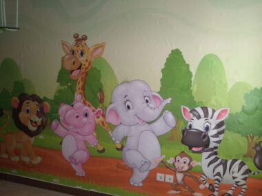 نمونه پوستر اتاق کودک طرح حیوانات جنگل