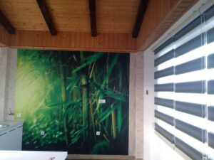 اجرای پوستر دیواری طبیعت طرح بامبو