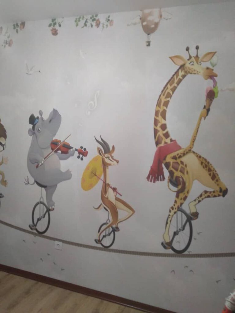 نمونه اجرای پوستر دیواری اتاق کودک