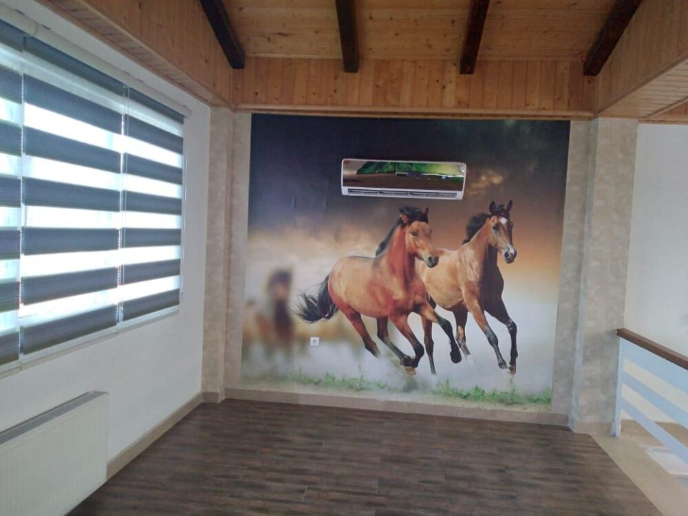 نمونه اجرای پوستر دیواری طبیعت طرح اسب