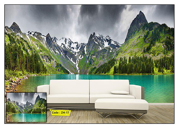 پوستر طبیعت دریاچه و کوهستان کد ZH-17