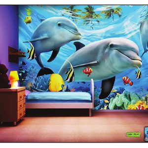 پوستر دیواری دلفین ها و ماهی ها کد PG-41