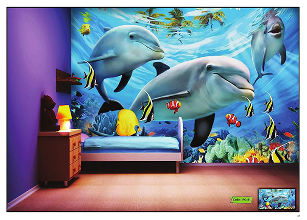 پوستر دیواری دلفین ها و ماهی ها کد PG-41