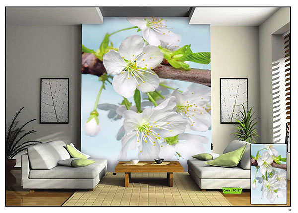 پوستر شکوفه های سفید بهاری کد PG-57