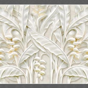 پوستر گچبری گل های سفید کد R-106