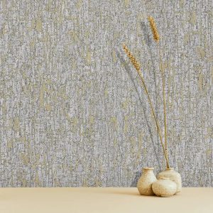 کاغذ دیواری طرح بافت خاکستری طلایی کد 10208
